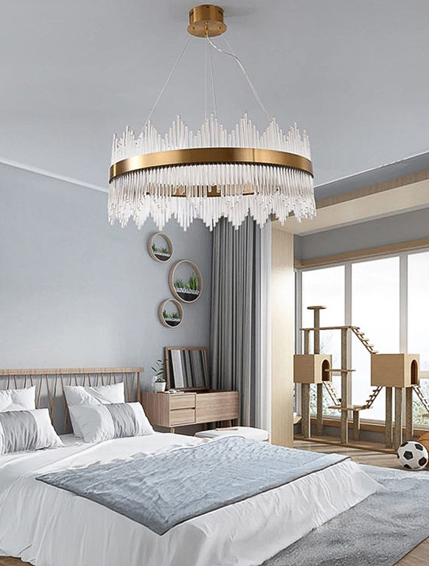 Lustră LED JH-874-80 D80cm ,stainless+Glass,Bronze LuminaLed 2