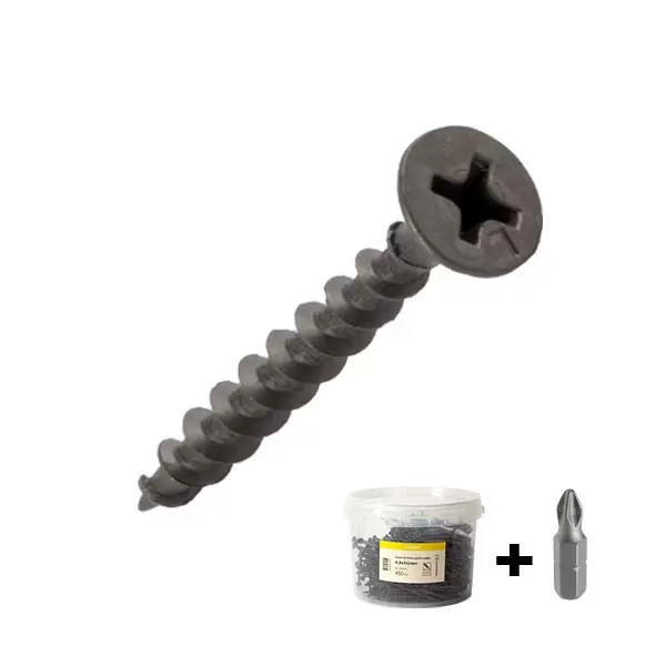 002613 Șurub 4,8x89 pe lemn p/u rigips cu bit PH2/25 în căldare LIDER