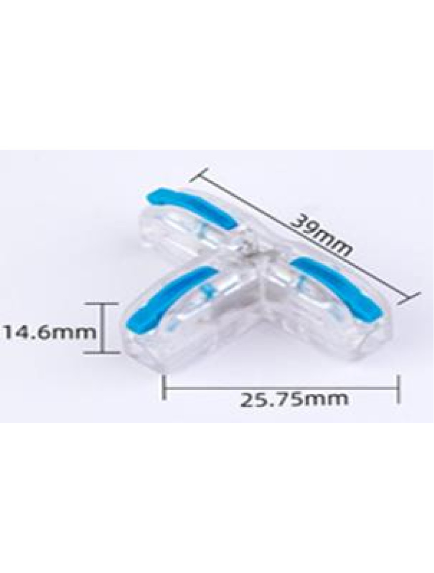 Conector cablu T-111 transp+albastru 32A (100buc) TOPKAB