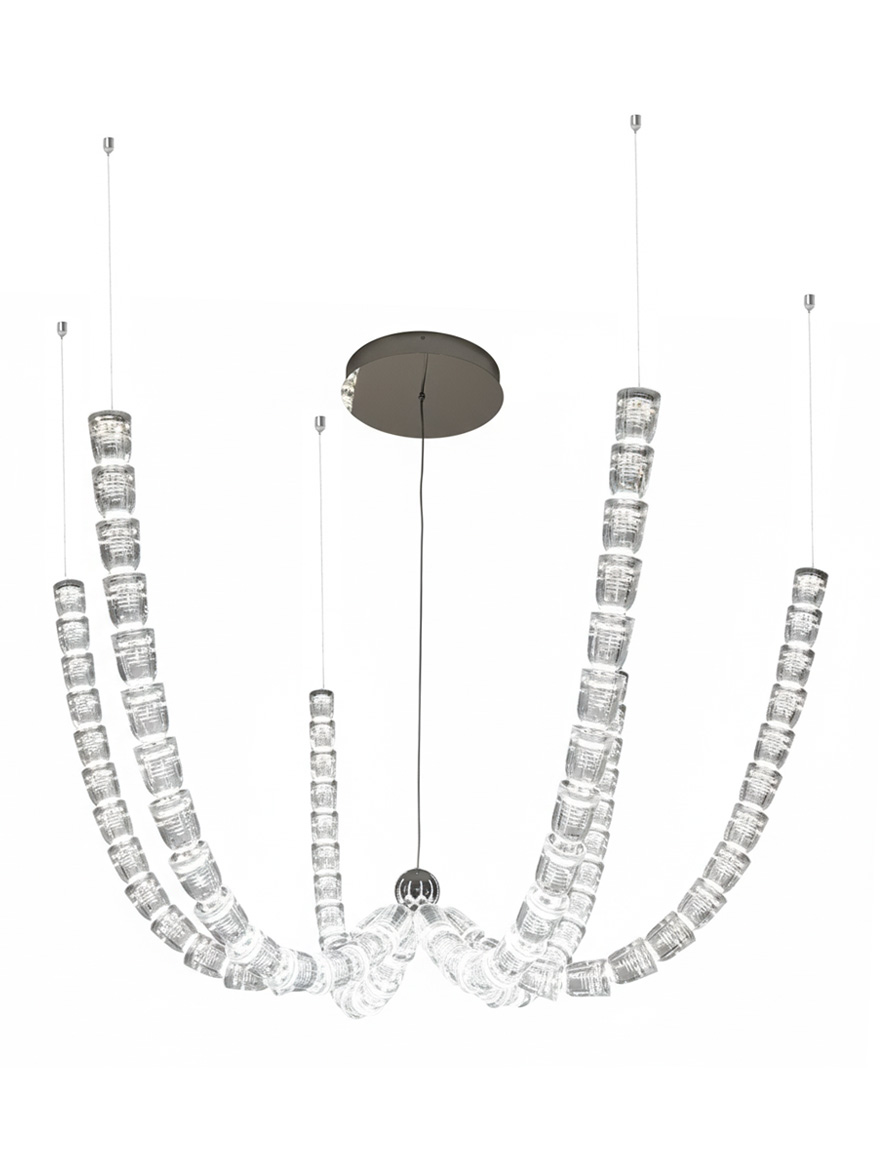 Lustră LED MD19001034-6A 270W 3000K 175x2m,chrome LuminaLED