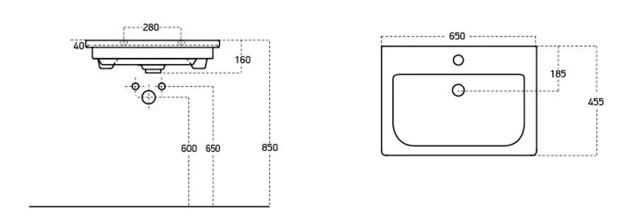 Накладная раковина Sanovit Soft 650×455×160 мм