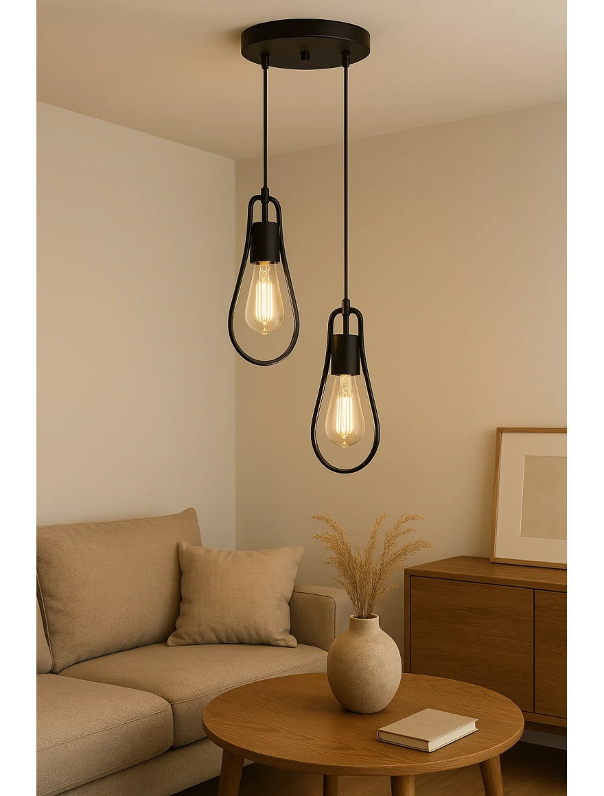 * Lustră ODESSA 2xE27 Max 60W Black Begusa