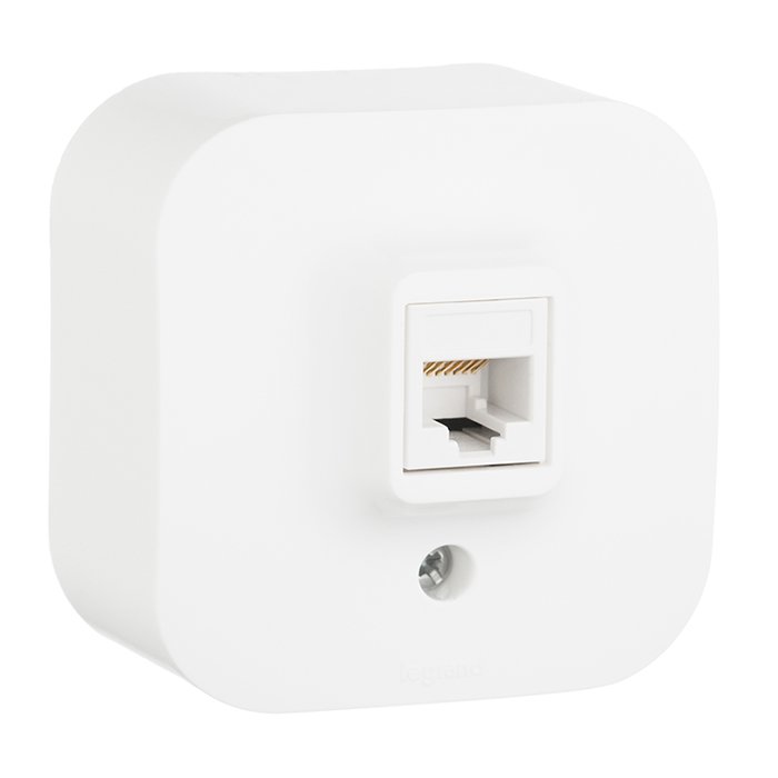Priză de date 1p l/p RJ45 cat5E albă Quteo2x Legrand 782224