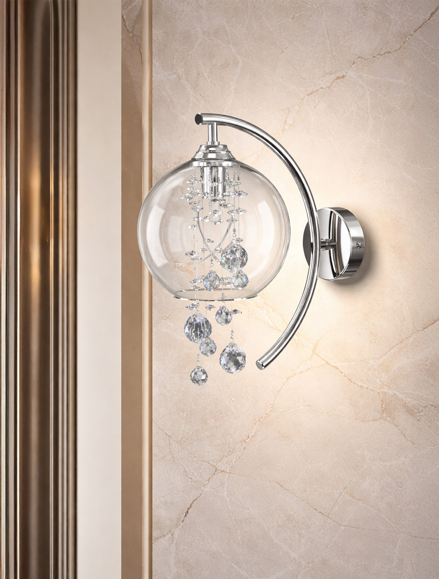 Aplică ALIA 01A-WL d220x280 1xG9 crystal Luminaled