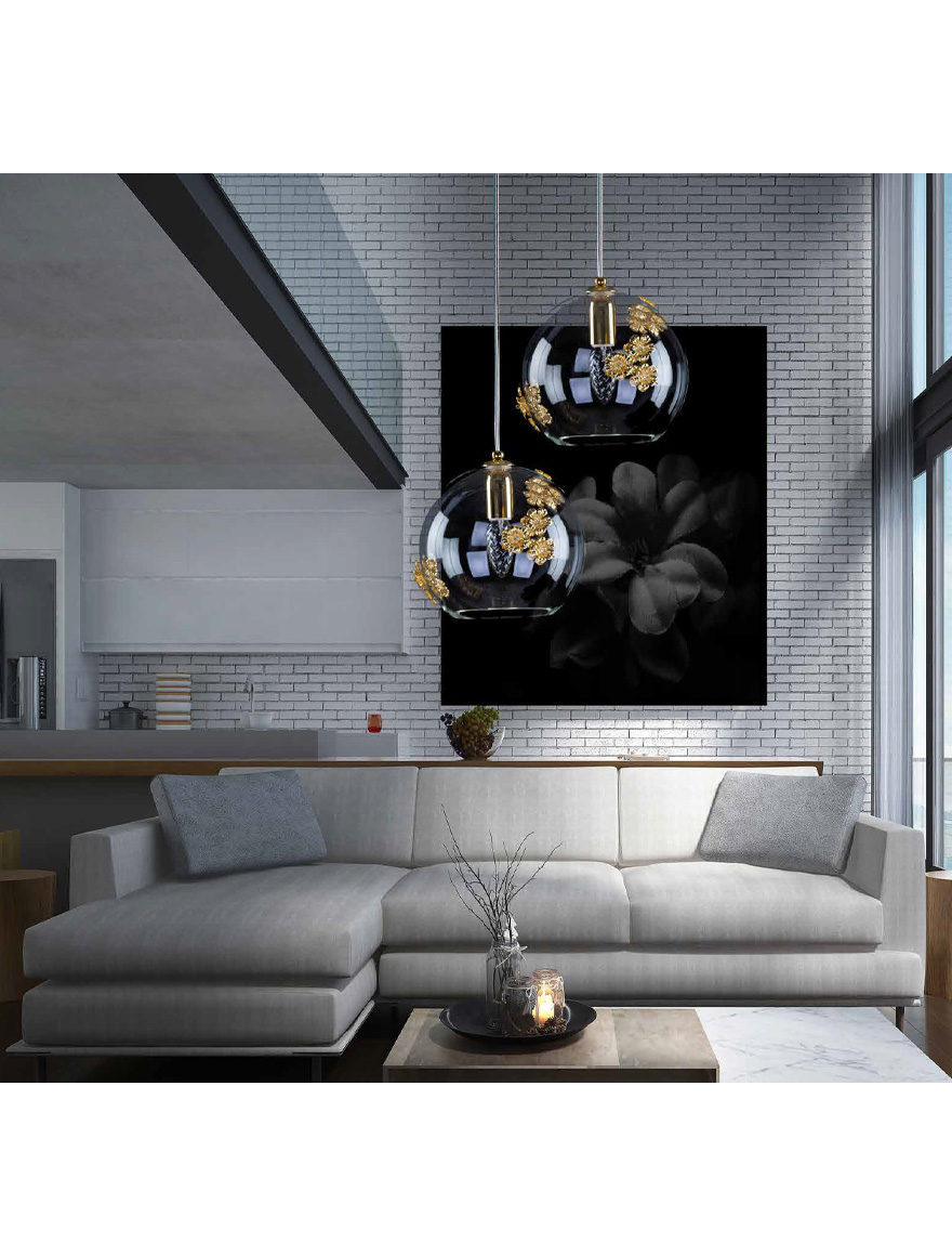 Lustră PRIMAVERA 02-CH-PB-CE d200x200 1xE14 crystal Luminaled