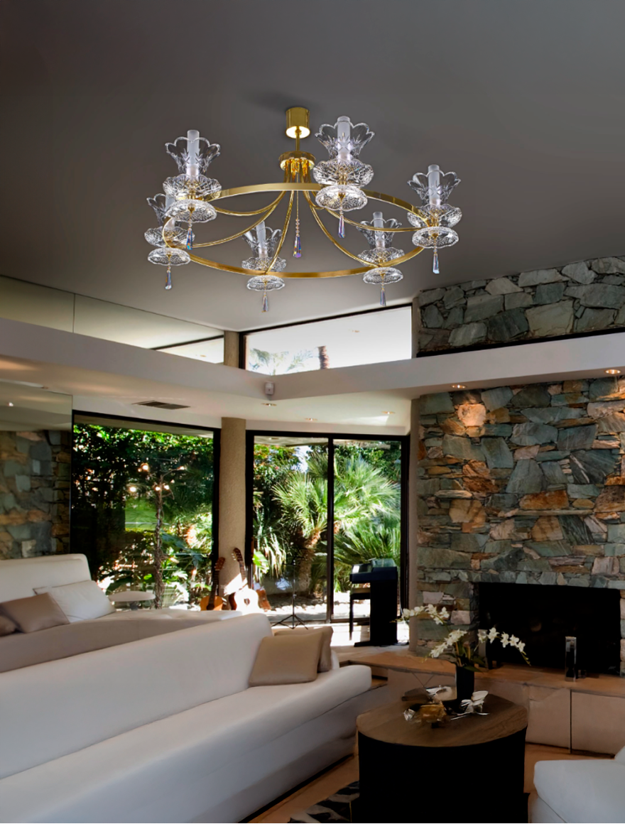 Lustră ISABELL 02-CH-NI-CE 800x650 6xG9 crystal+glass Luminaled