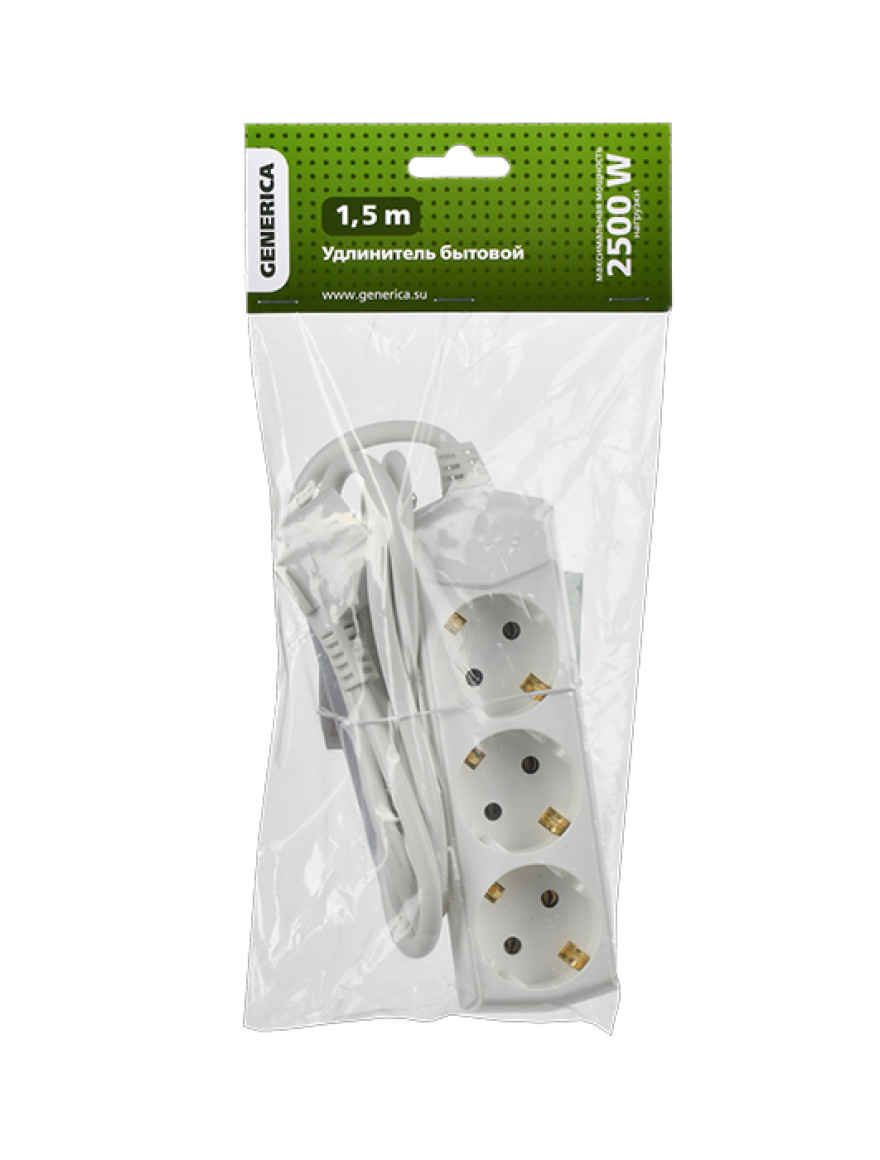 Prelungitor У03 3 locuri 2P+PE/7м 3х1мм2 10А/250В GENERICA IEK