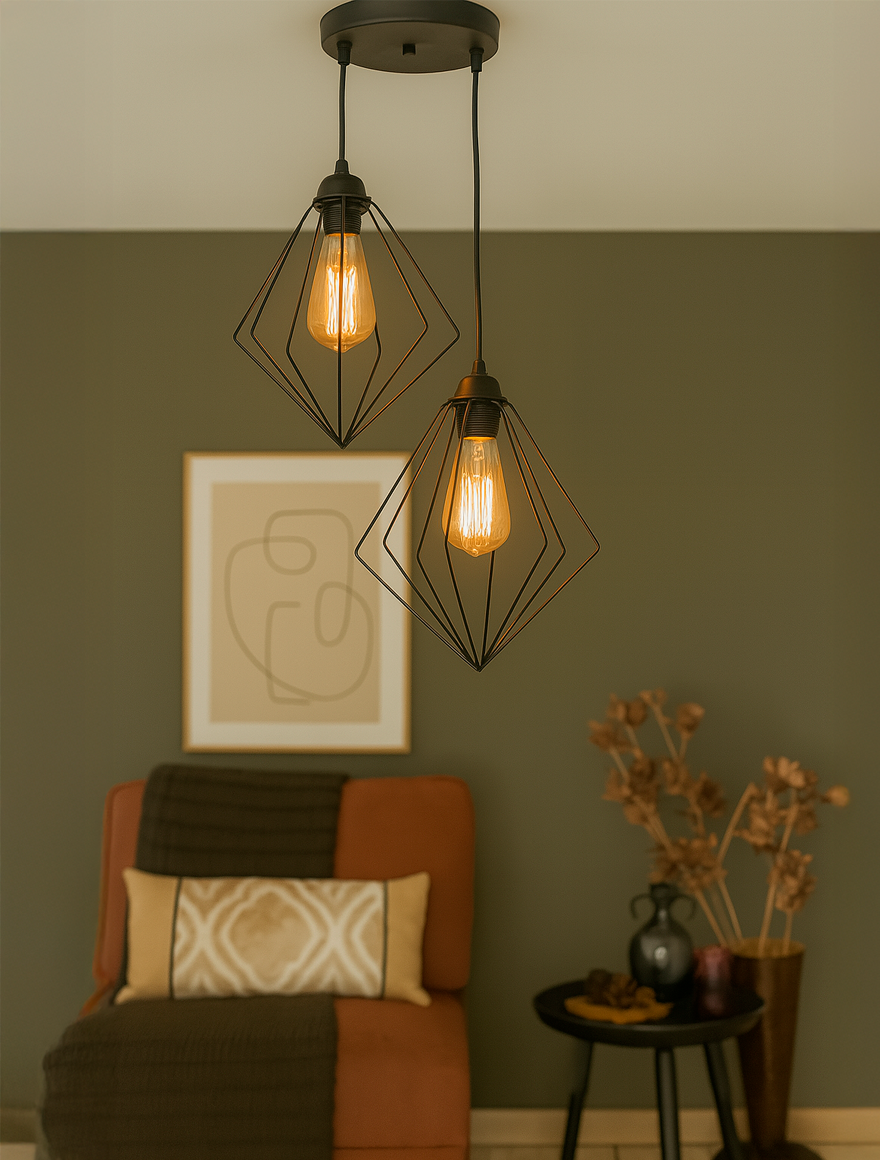 Lustră LINA 2xE27 Max 60W Black Begusa