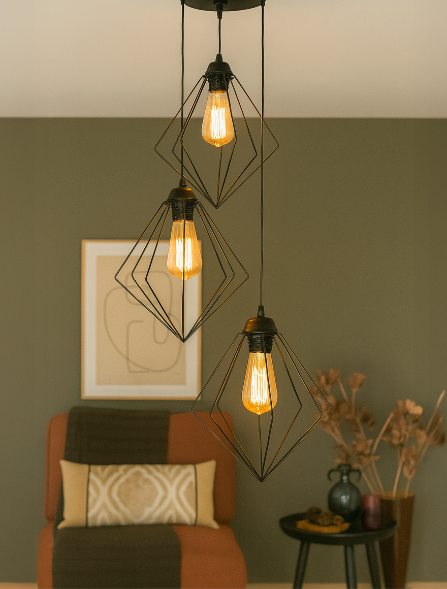 Lustră LINA 3xE27 Max 60W Black Begusa