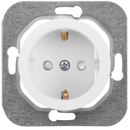 * Priză 2P+E cu obtur. albă SVPR PROVANS РC16-1406