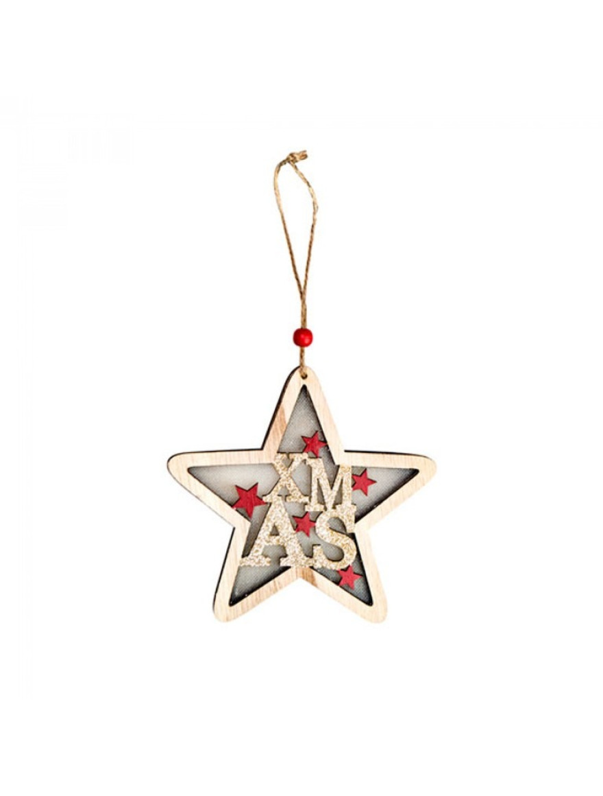 **CM Decor Crăciun Led suspendabil Stea aurie 13*13 cm