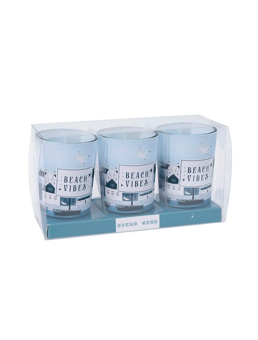 Set lumânări aromate în condelabru de sticlă 3buc 5x6cm, 3 arome