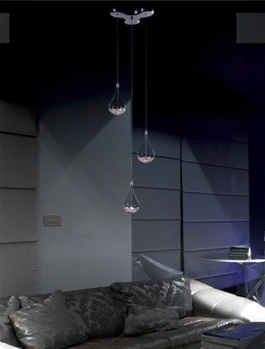 * Lustră PERLE P0226-03B-F4RK 3xG4 Max 35W crystal chrome ZUMALINE
