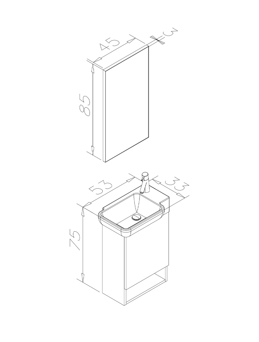 Mobilier de baie ORKA Begonya 55 Navaro (TP027)