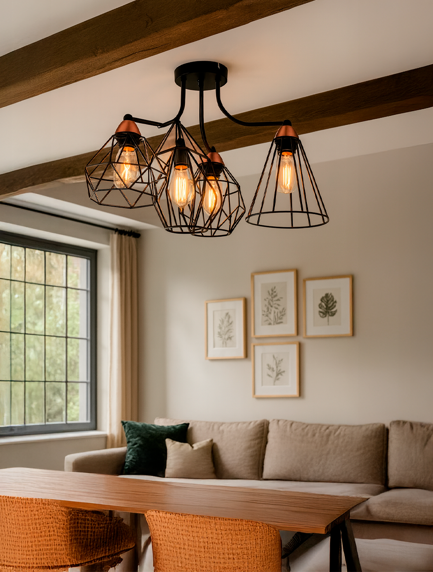 Lustră 1645 GALAXY 4xE27 max 60W black+gold TK-LIGHT