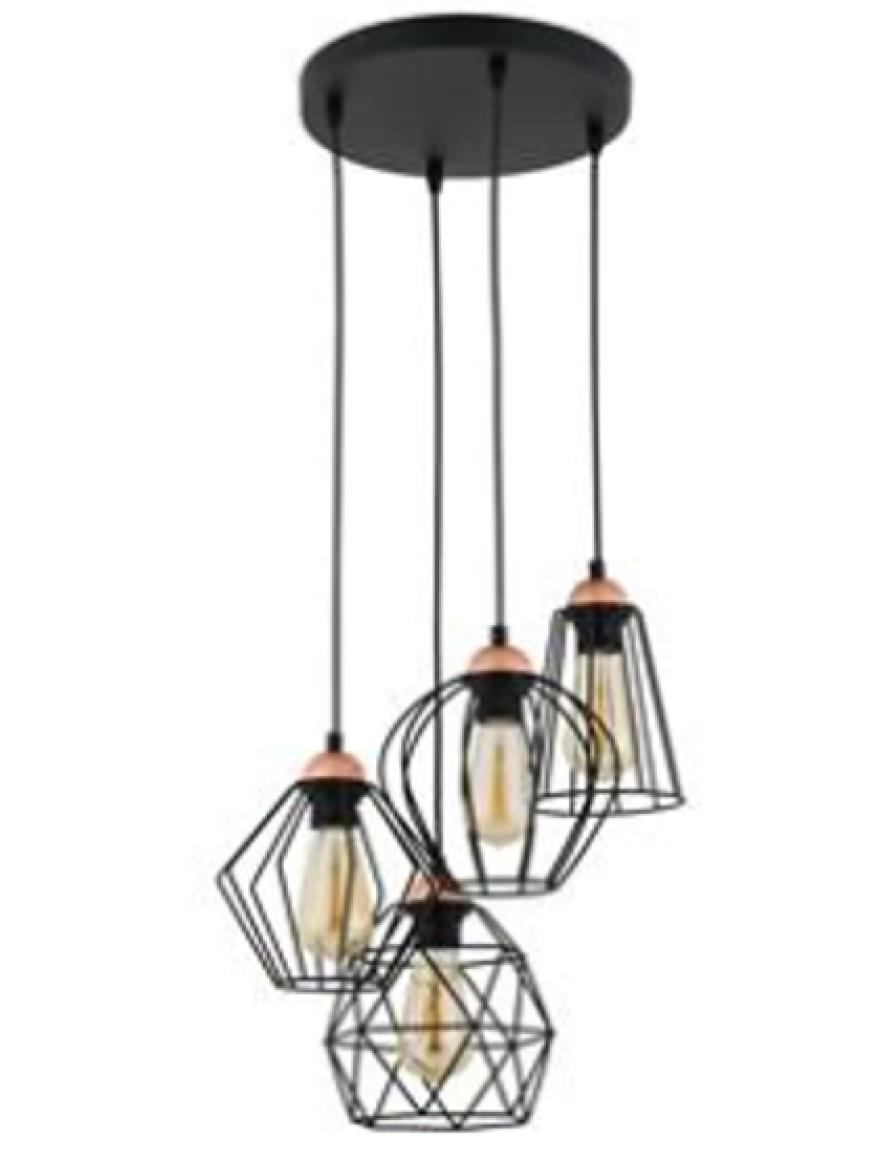 Lustra GALAXY 4xE27 max 60W black+gold TK-LIGHT