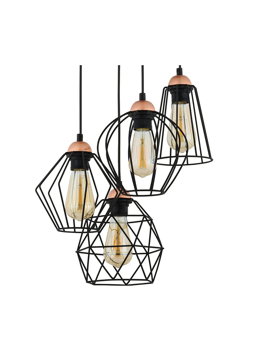 Lustra GALAXY 4xE27 max 60W black+gold TK-LIGHT