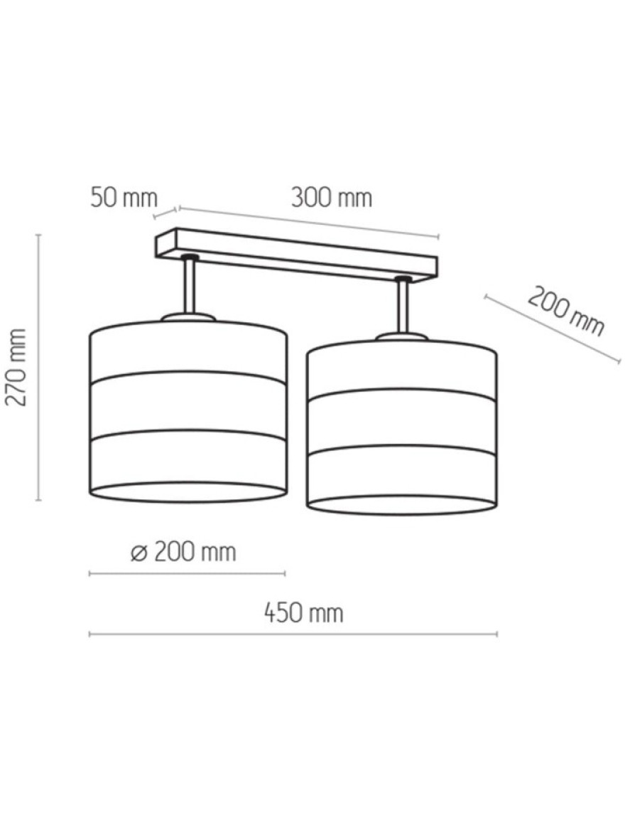 Lustra TAGO 2xE27 max 60W black +gold TK-LIGHT