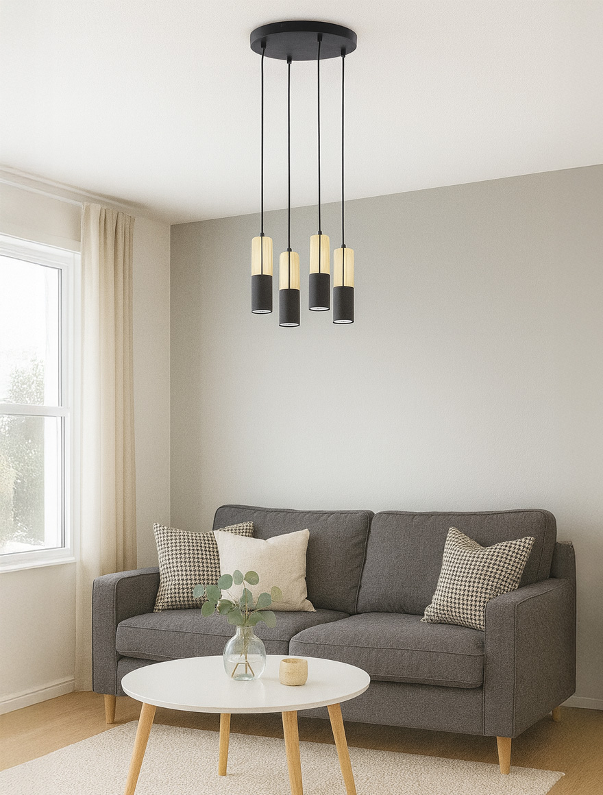 Lustra ELIT 4xGU10 max 50W black+chrome TK-LIGHT