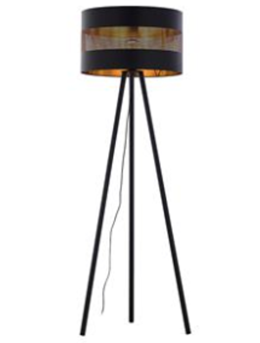 Lampadar TAGO 1xE27 max 60W black+gold TK-LIGHT