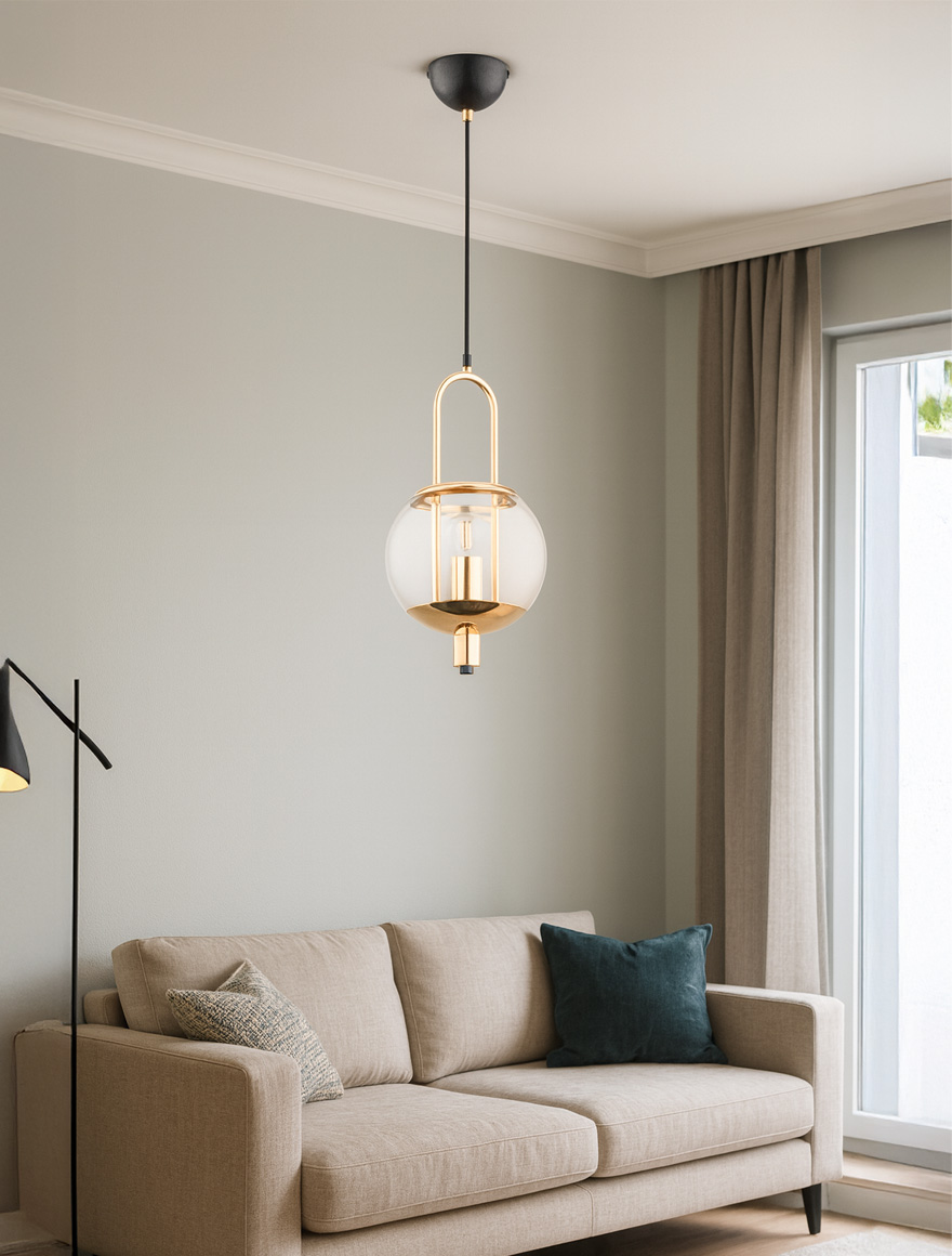 * Lustră LERANS 1xE27 max 60W gold ALFA