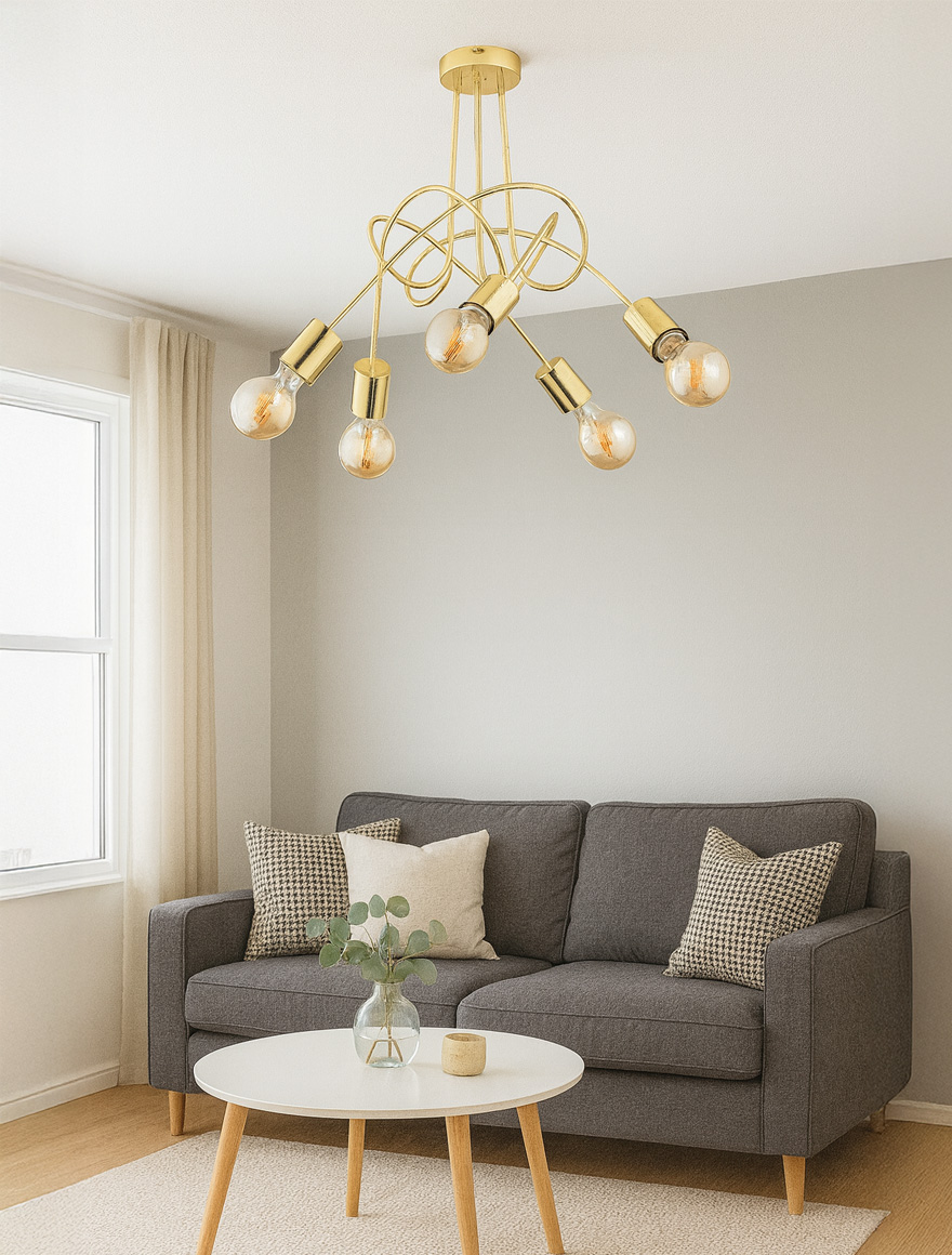 * Lustră TANGO 5xE27 max 60W gold ALFA