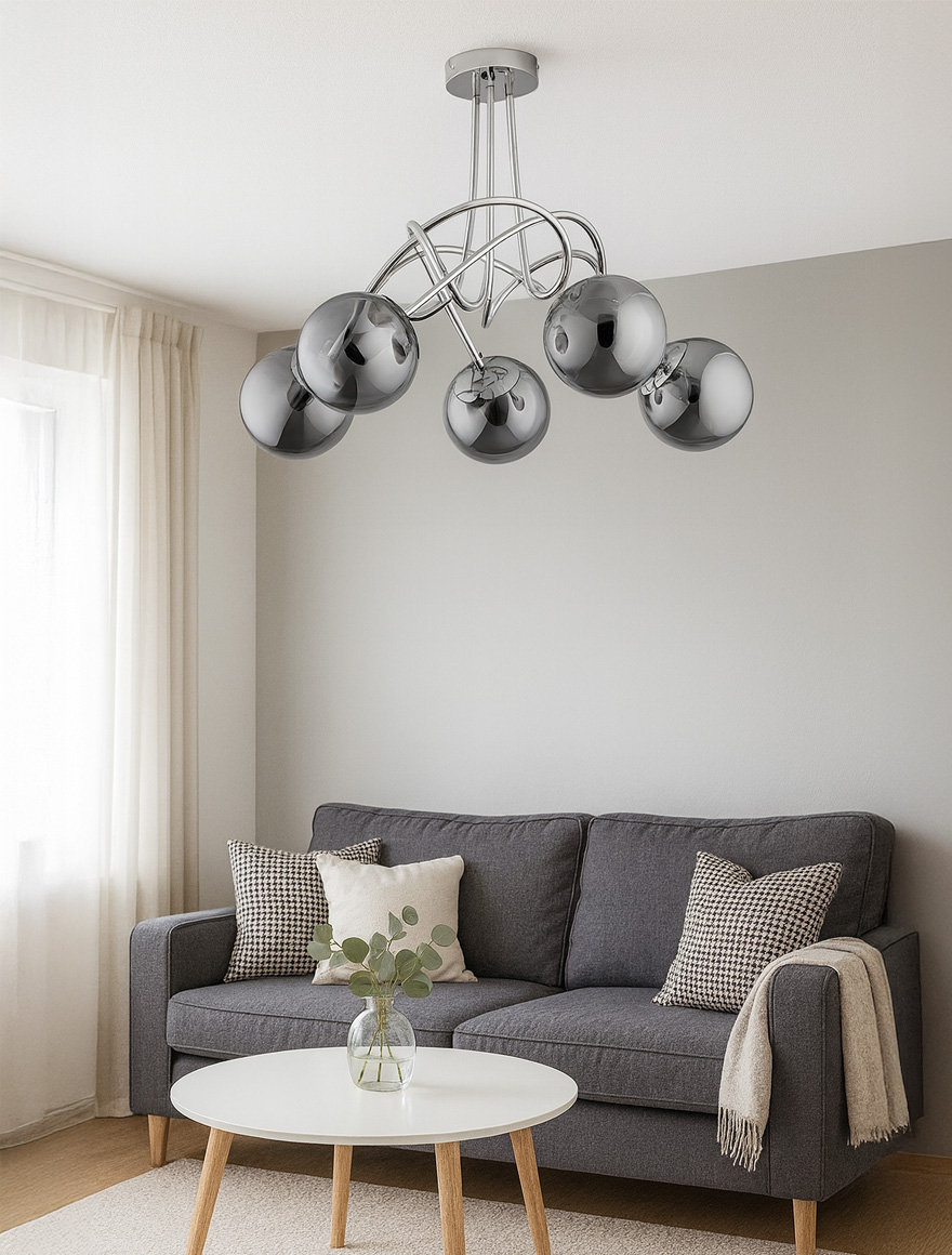 Lustră TANGO 5xE14 max 40W grey ALFA