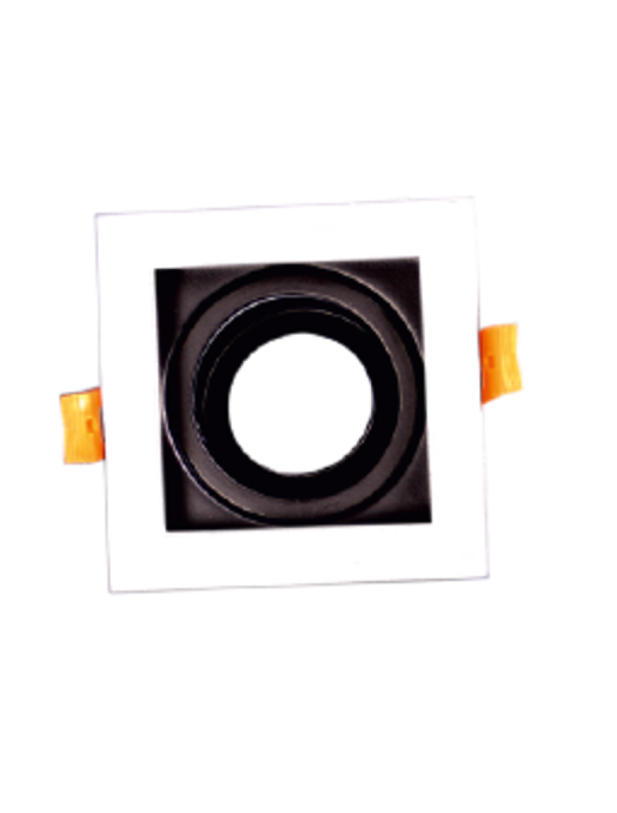 Spot încorporat ERK5555 1xMR16 pătrat alb+negru ERKLED