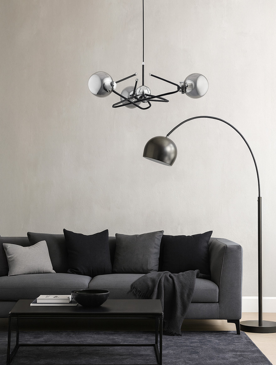 Lustră LAURA 3xE14 max 40W grey ALFA