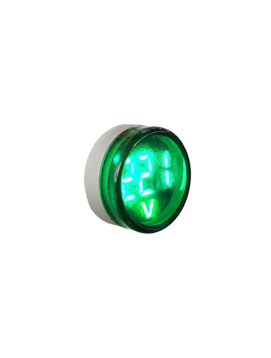 Indicator LED cu indicație tensiunii e.ad22.i.12-500.green 22мм АС verde s009035