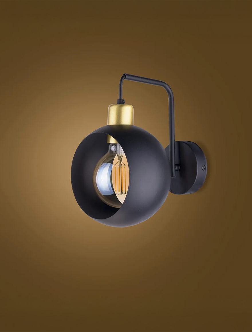 Бра CYKLOP 1xE27 макс 60Вт черный TK-LIGHT