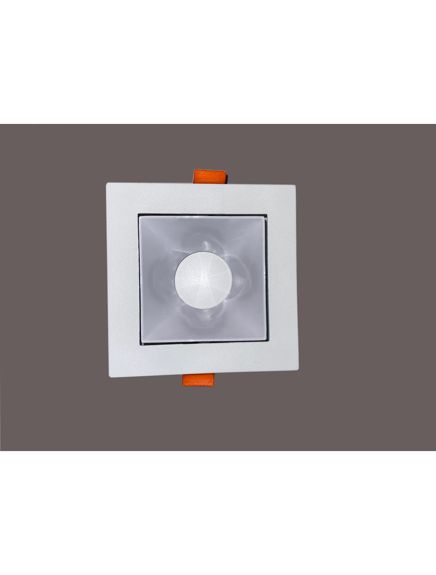 Spot încorporat ERK5570 1xMR16 pătrat alb+alb ERKLED