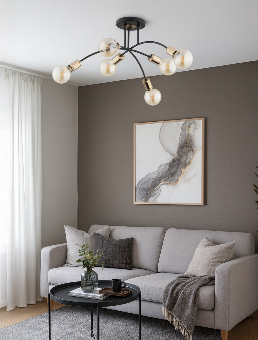 Lustră LANTI 6xE27 max 60W gold ALFA