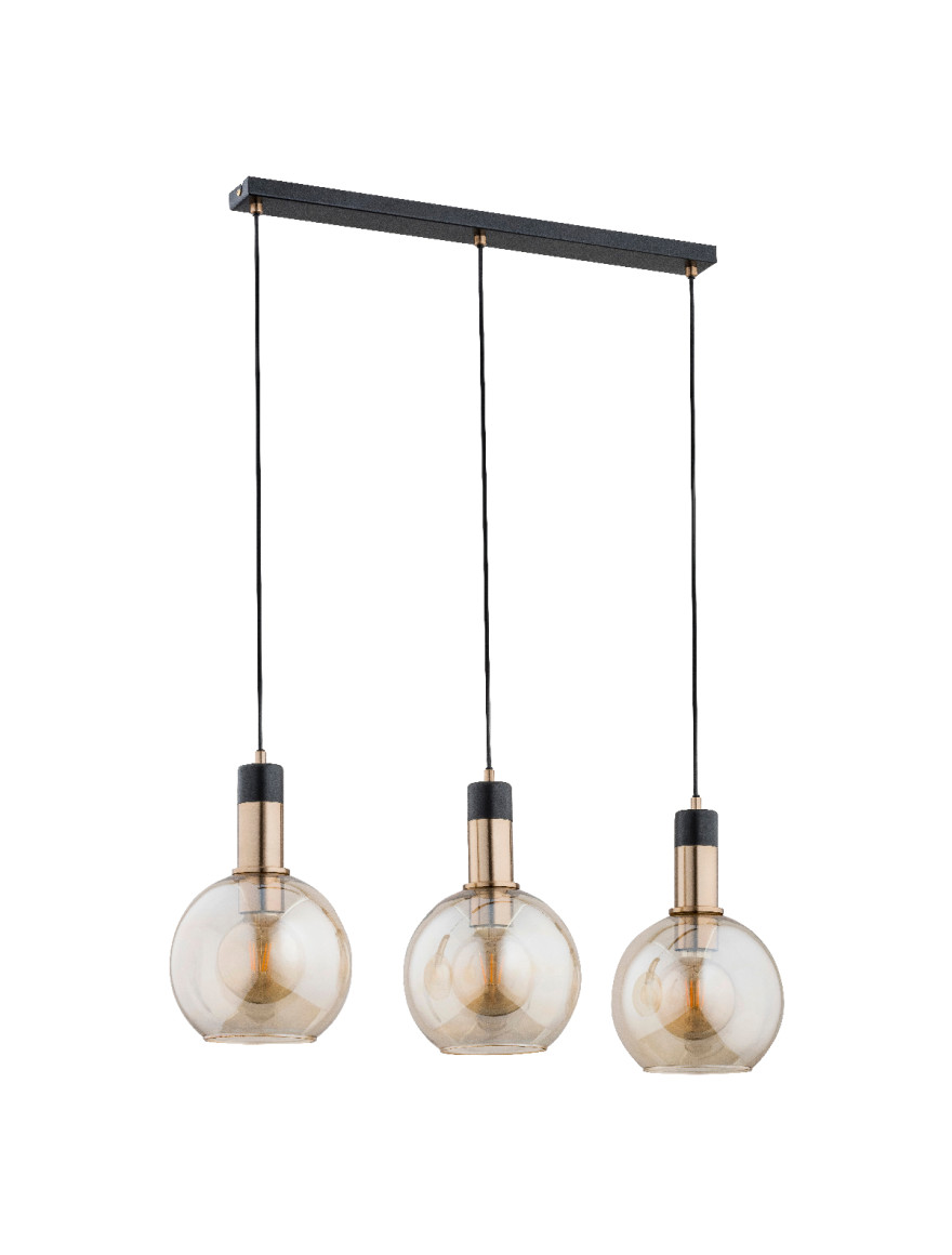 Lustră MAYA 3xE27 max 60W black+gold ALFA