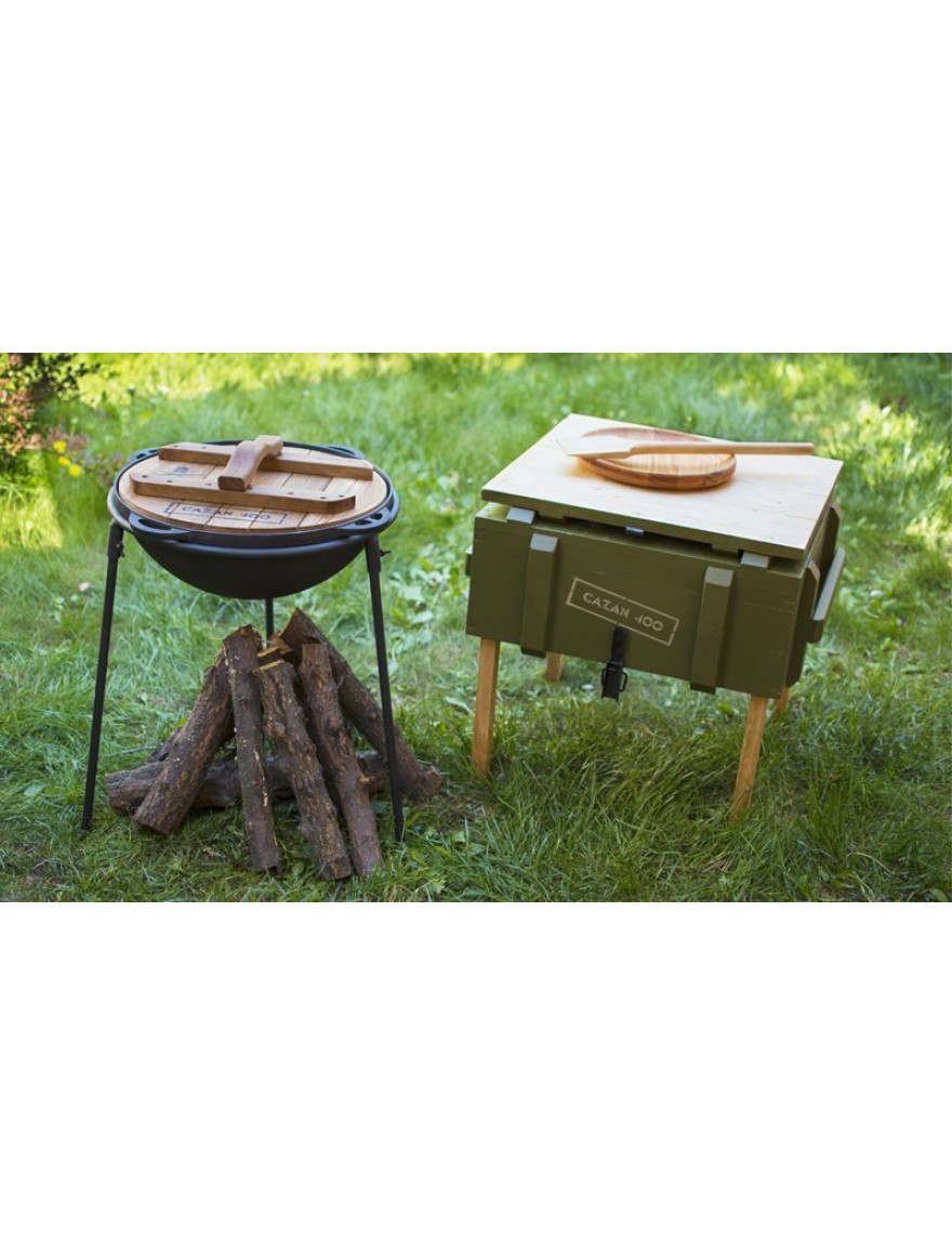 SET Ceaun CAZAN 400 12L (masă transorm+farfurie+lopățică lemn+pirostr)
