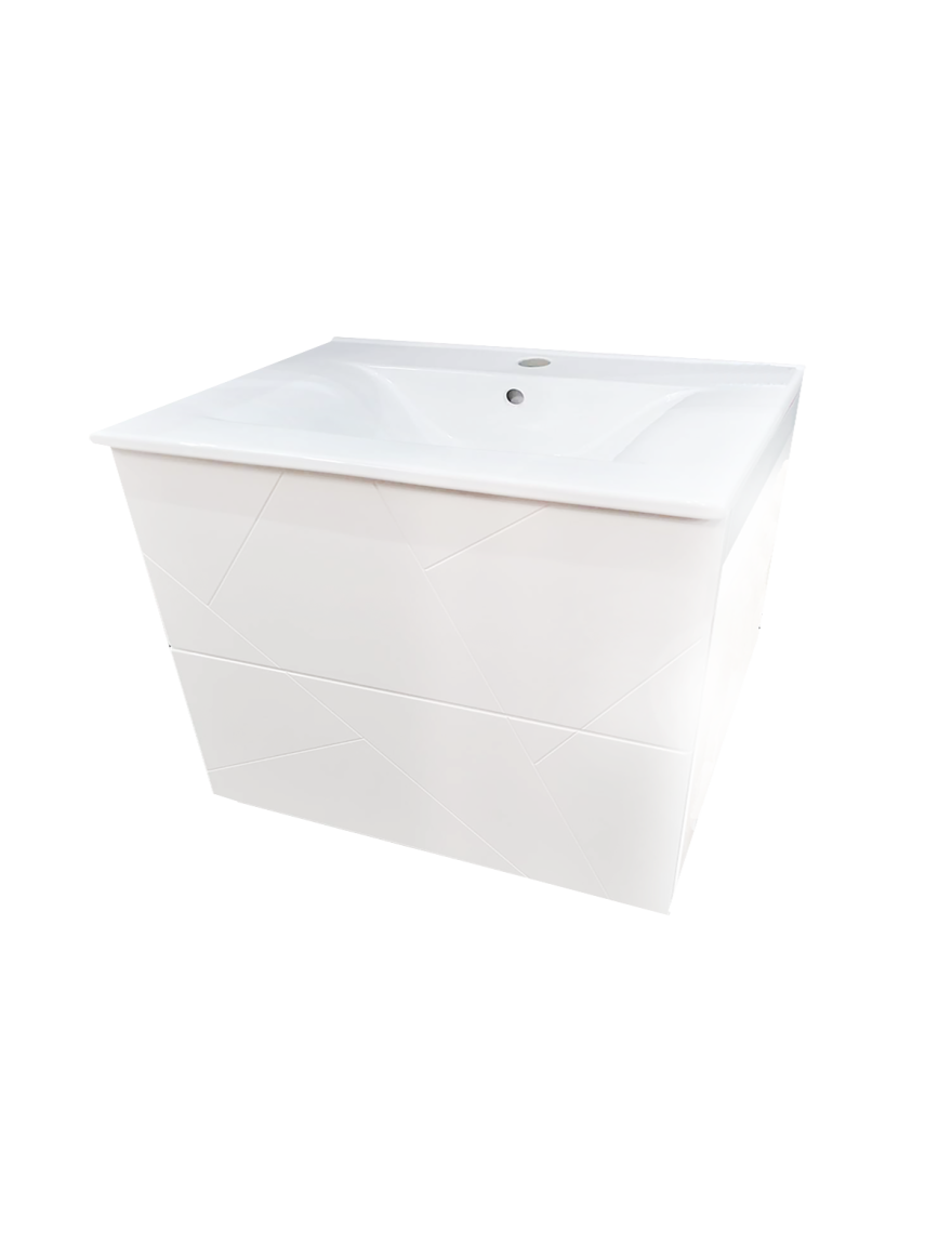 Masca cu sertare si lavoar suspendata Corsica Alb 60x91x47 cm