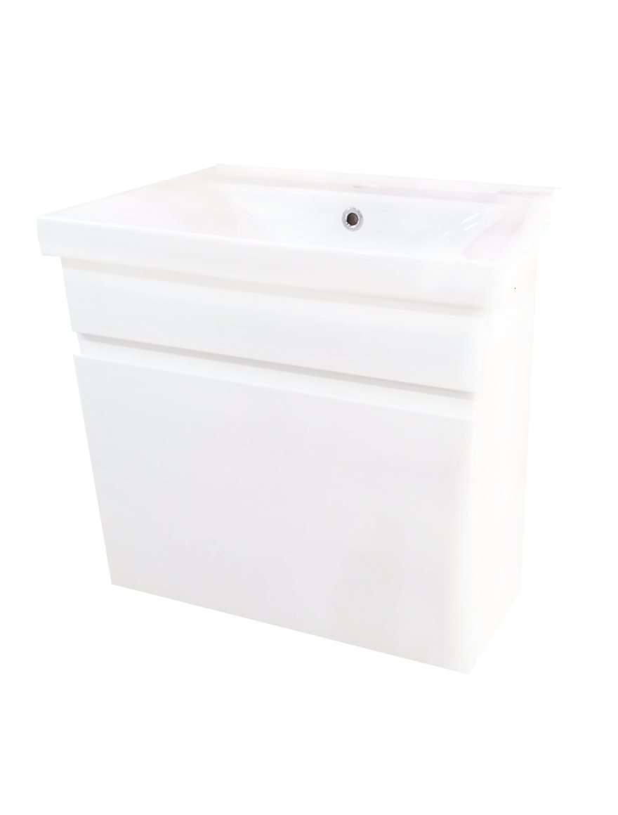 1511988 Masca cu sertar si lavoar suspendata Puatu Alb 55x55x46 cm