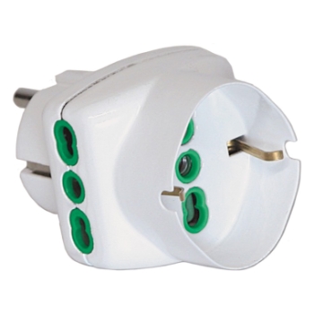 Adaptor 1 Priza schuko 2P- IT 16A 2P+T 1500W alb