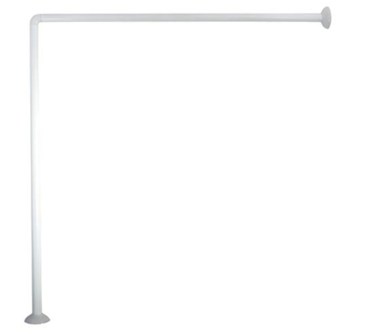 * Tijă pentru perdea forma-"Г" MSV 80X80cm albă, aluminiu