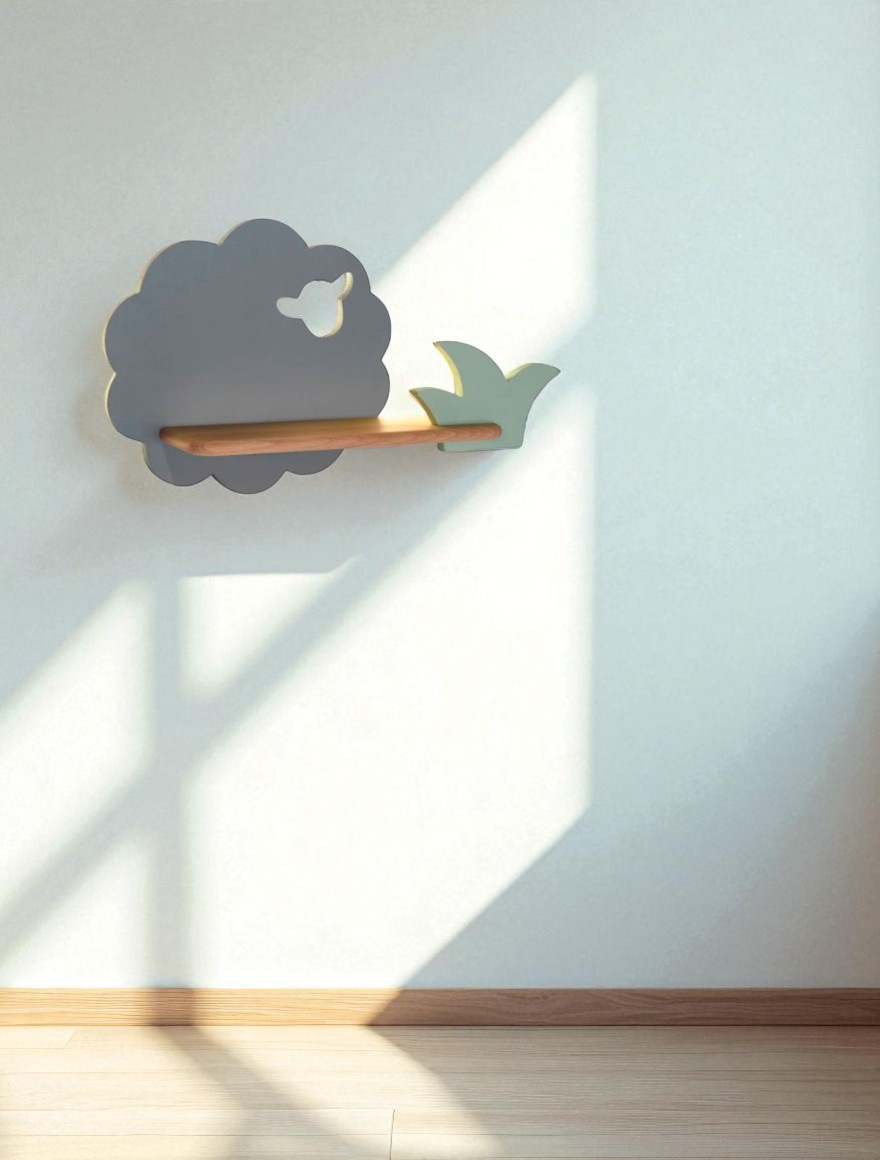 Aplică LED SHEEP 5W 4000K cu întrerup. gray+green CANDELLUX