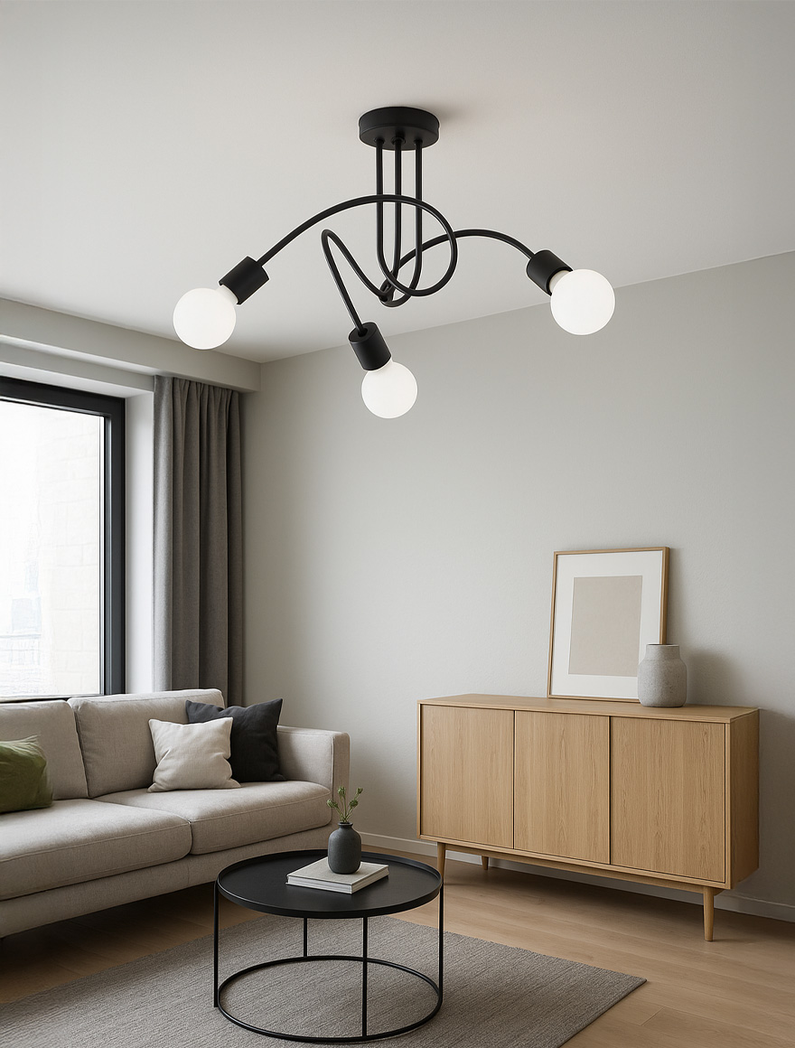 Lustră LUPO  3xE27 max 60W black+white ALFA