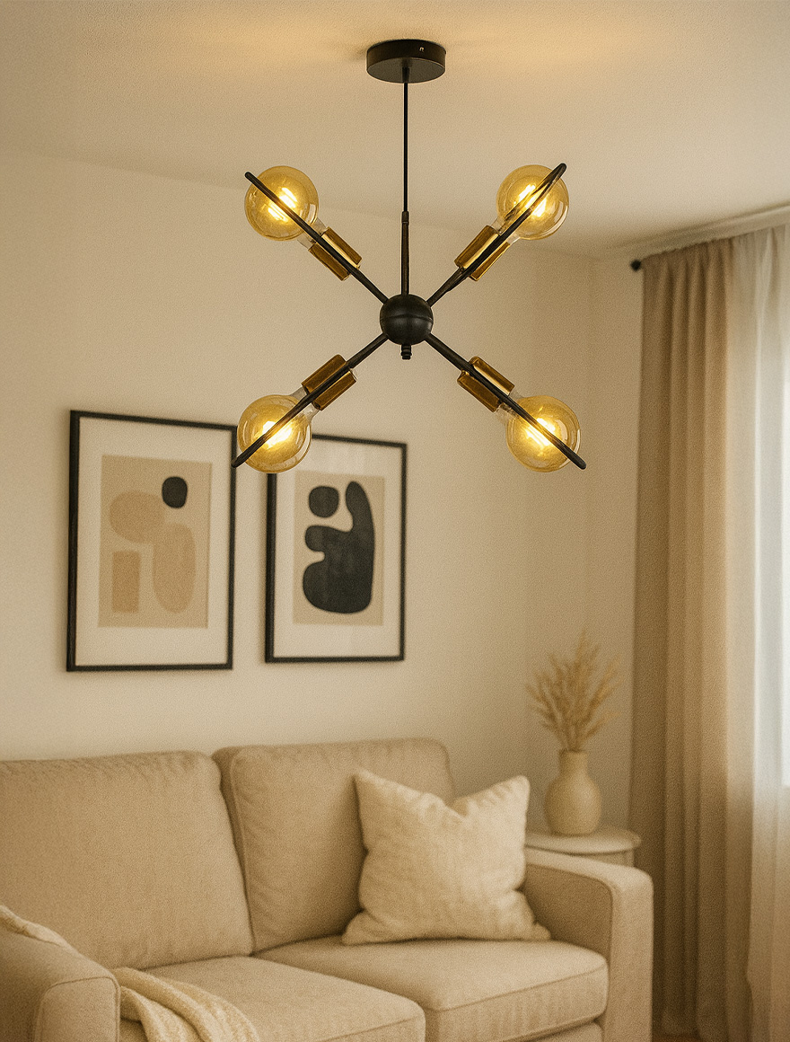 Lustra FIRTINA 4xE27 Max 60W Black+gold Begusa