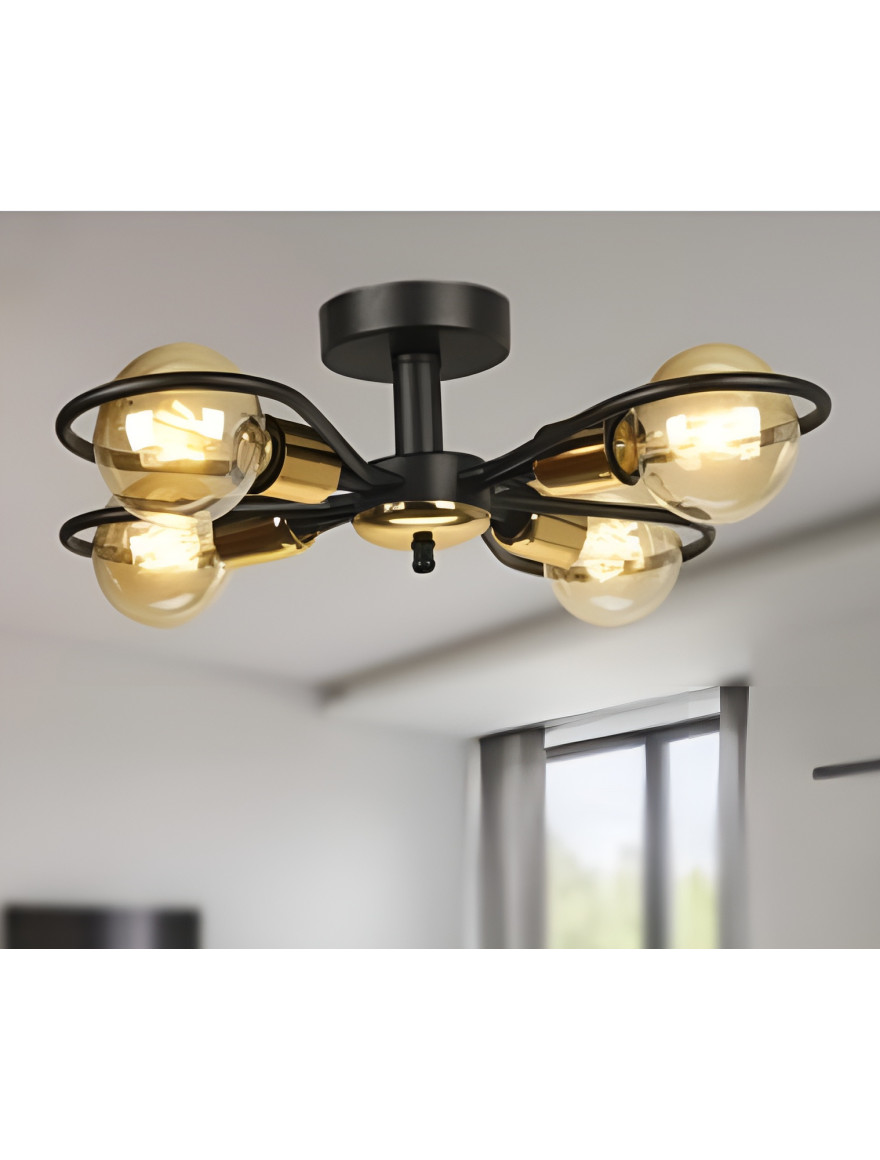 Lustra KASIM 4xE27 Max 60W Gold+black Begusa