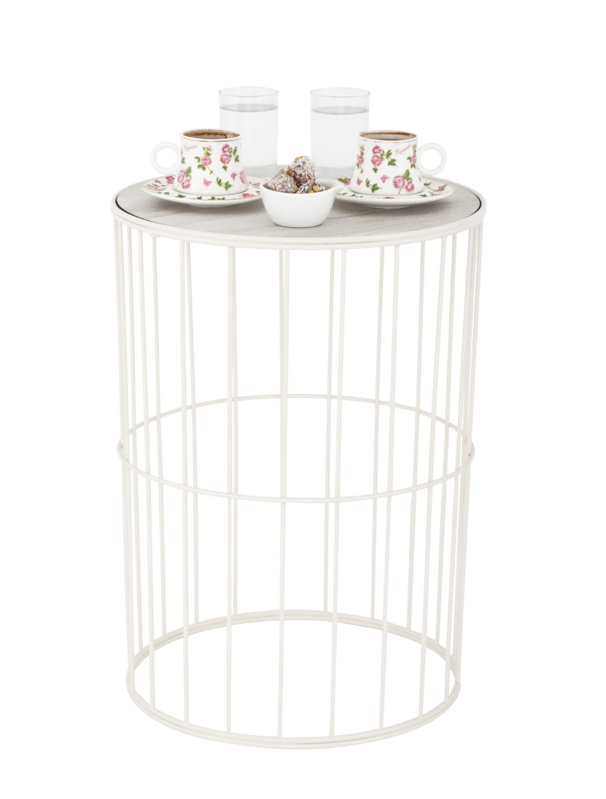 * Măsuță cafea TITANIC h45xd32 bej+lemn Begusa