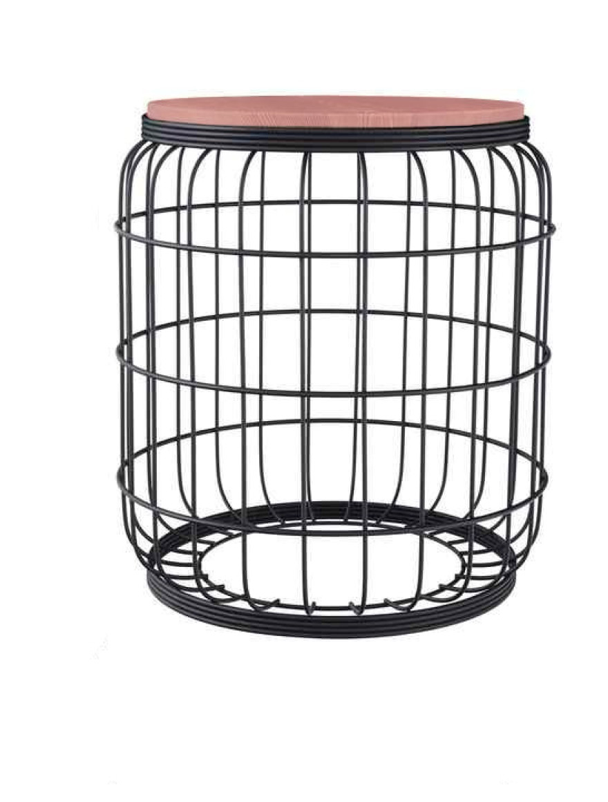 * Scaun puf CAMELLİA h47xd40 chrome+bej Begusa