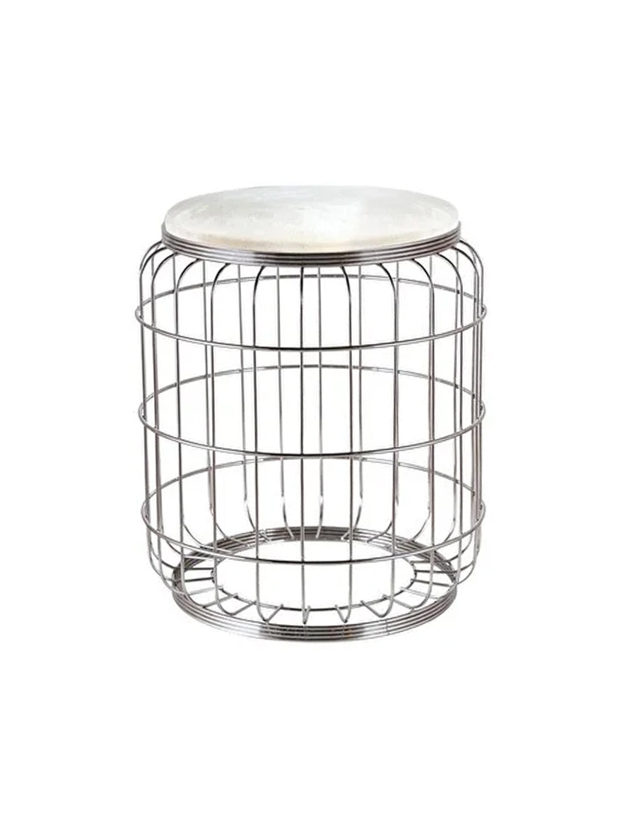 * Scaun puf CAMELLİA h47xd40 chrome+bej Begusa