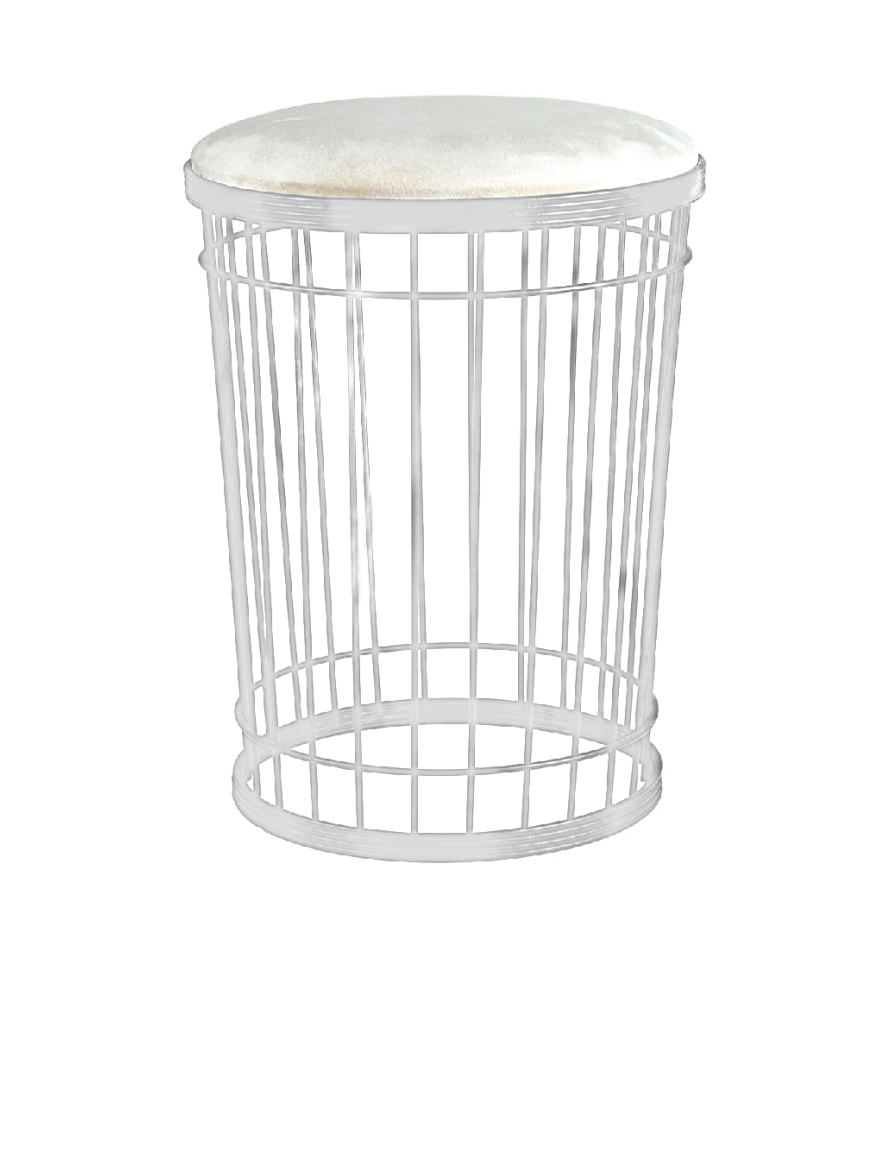 * Scaun puf SIMGE h47xd40 alb+black Begusa