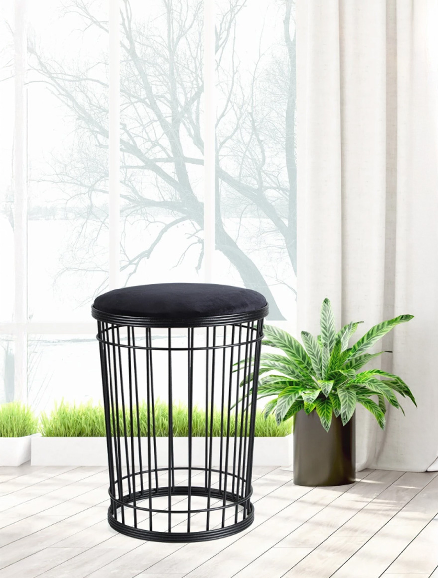 * Scaun puf SIMGE h47xd40 negru+negru Begusa