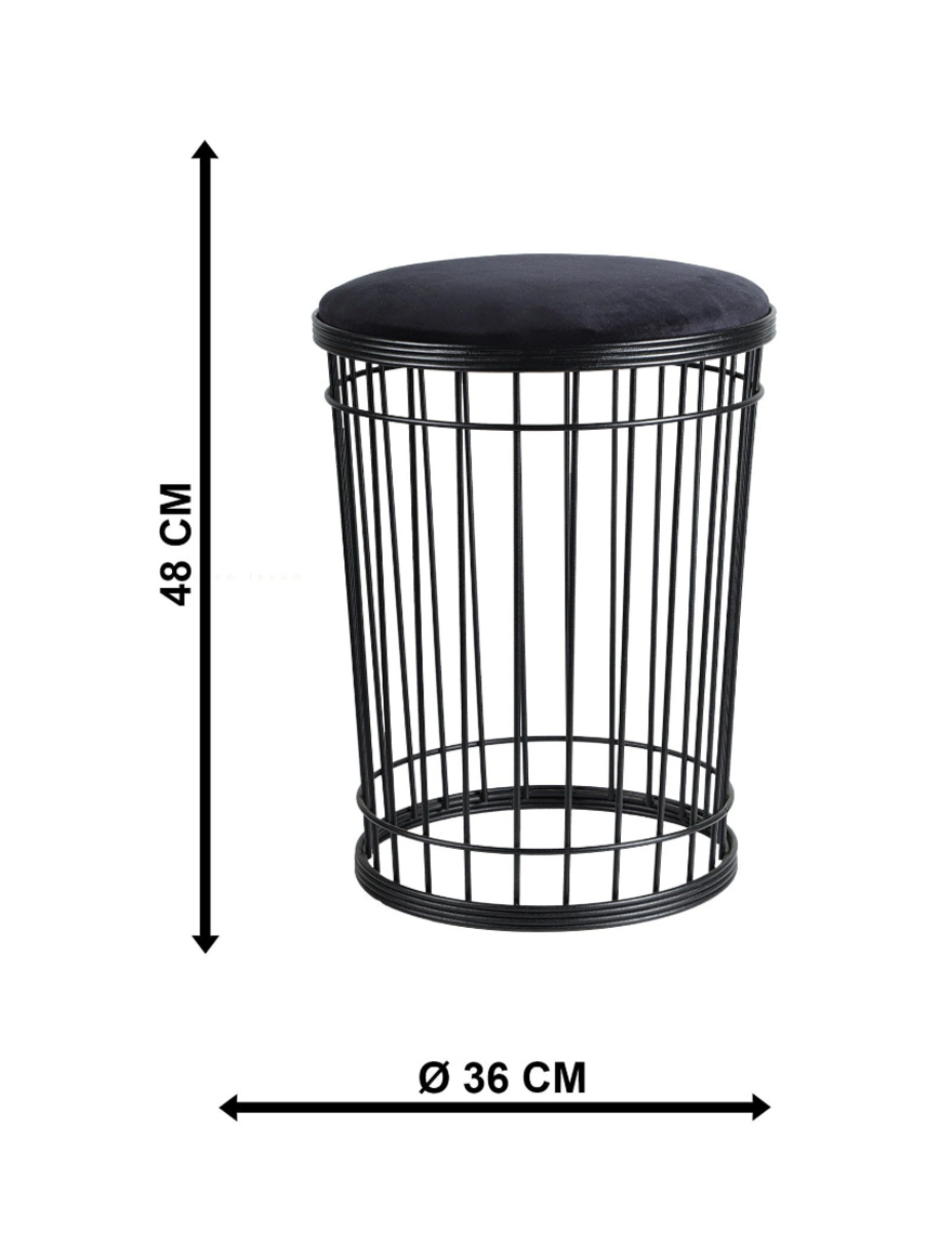 * Scaun puf SIMGE h47xd40 negru+negru Begusa