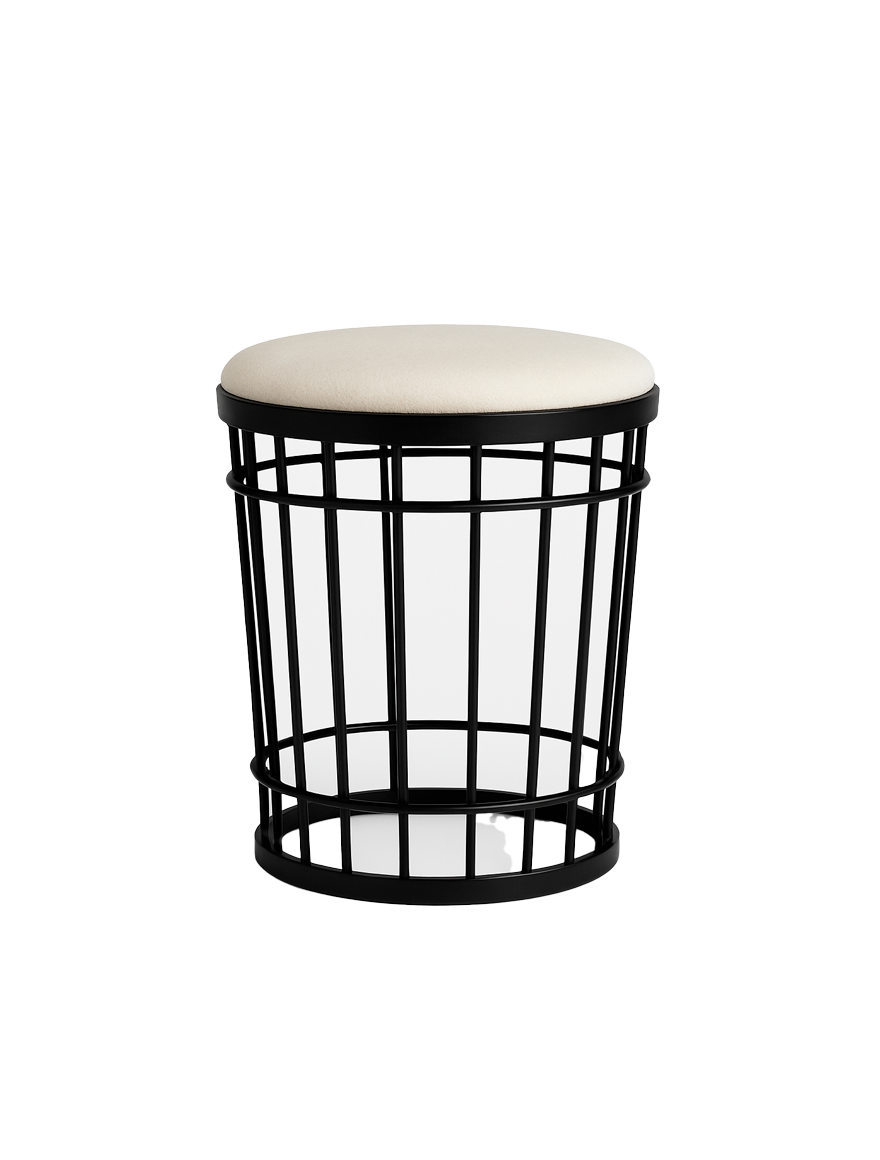 * Scaun puf SIMGE h47xd40 negru+bej Begusa